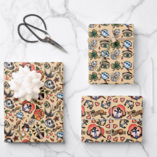 Hoja De Papel De Regalo patrón de baldosas de boda gótico genial