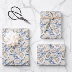 Hoja De Papel De Regalo patrón de baldosas de conchas de ostras geniales