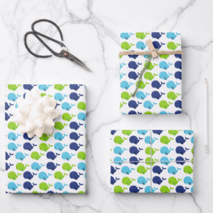 Hoja De Papel De Regalo Patrón De Ballenas, Ballenas Cuestas, Animales Mar