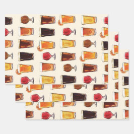 Hoja De Papel De Regalo Patrón de bebería Envoltura de regalo de abeja par