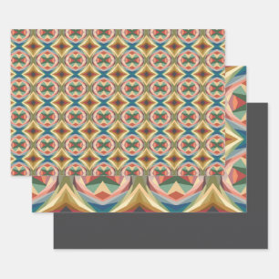 Hoja De Papel De Regalo Patrón de bloque de color geométrico de arte pop r