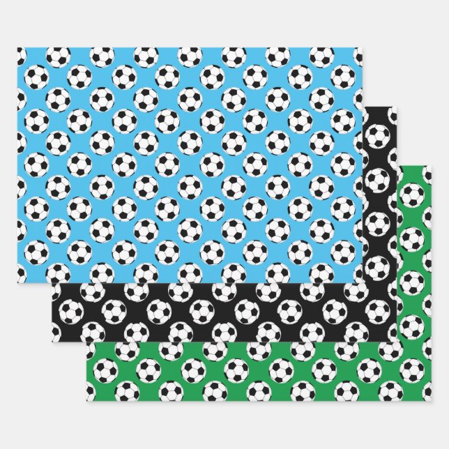 Hoja De Papel De Regalo Patrón de bolas de fútbol (Set)