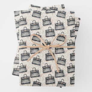 Hoja De Papel De Regalo Patrón de bolso de mano de Python de lujo sobre Ba