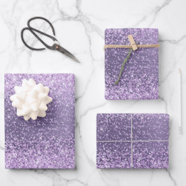 Hoja De Papel De Regalo Patrón de brillo metálico púrpura