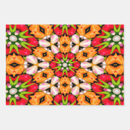 Hoja De Papel De Regalo Patrón de buquet de tulipanes