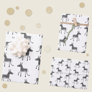 Hoja De Papel De Regalo Patrón de burro divertido