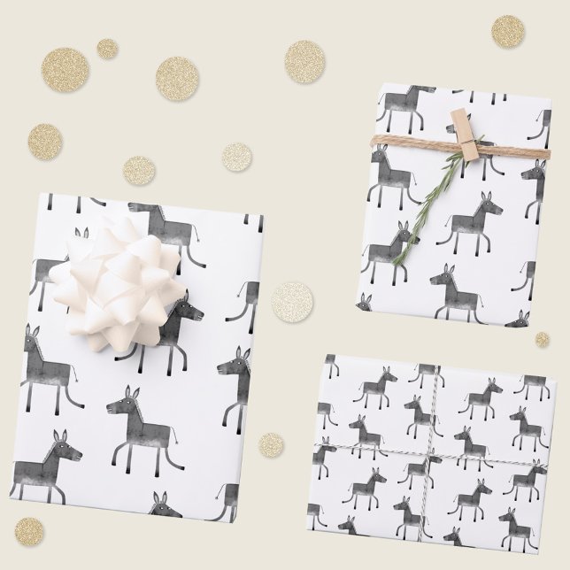 Hoja De Papel De Regalo Patrón de burro divertido (Fun donkey gift wrap paper sheets)