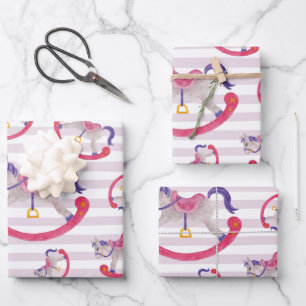 Hoja De Papel De Regalo Patrón de caballos balanceadores