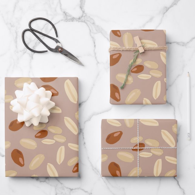 Hoja De Papel De Regalo Patrón de cacahuetes (Anverso)