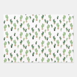 Hoja De Papel De Regalo Patrón de cactus colorido