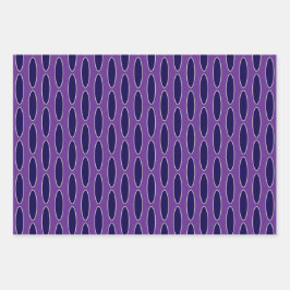 Hoja De Papel De Regalo Patrón de cadena púrpura Oval