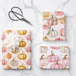 Hoja De Papel De Regalo Patrón de caída de calabaza acuática