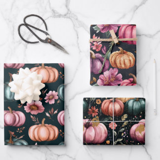 Hoja De Papel De Regalo Patrón de caída de calabaza acuática