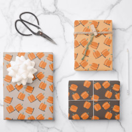 Hoja De Papel De Regalo Patrón de caída de calabaza linda de otoño