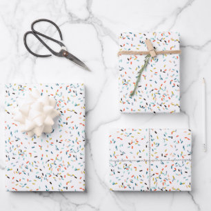 Hoja De Papel De Regalo Patrón de caída de confetti colorido