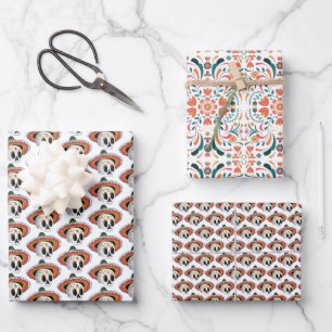 Hoja De Papel De Regalo Patrón de Calavera Azucarada