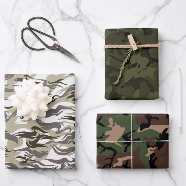 Hoja De Papel De Regalo Patrón de camuflaje del ejército (Anverso)