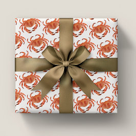 Hoja De Papel De Regalo Patrón de cangrejos junto al mar