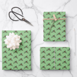 Hoja De Papel De Regalo Patrón de caza de pato Mallard Shotgun Green