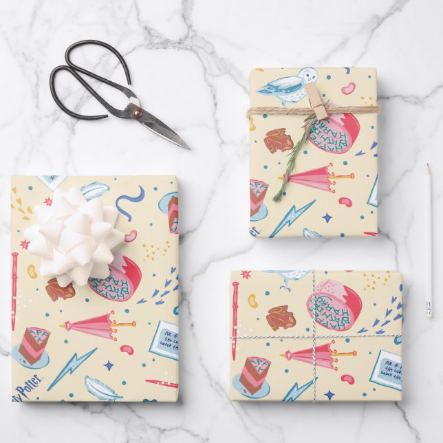 Hoja De Papel De Regalo Patrón de celebración de cumpleaños de HARRY POTTE (Anverso)