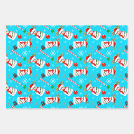 Hoja De Papel De Regalo Patrón de celebración de los Navidades Snowman de 