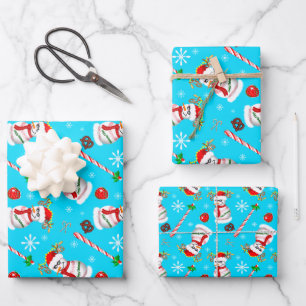 Hoja De Papel De Regalo Patrón de celebración de Navidad del muñeco de nie