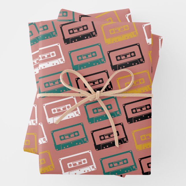 Hoja De Papel De Regalo Patrón de cinta de cassette (In situ)
