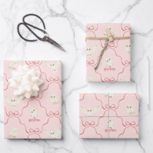 Hoja De Papel De Regalo Patrón de cinta rosa Hedwig