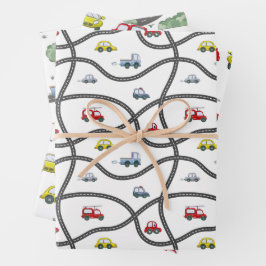 Hoja De Papel De Regalo Patrón de coches