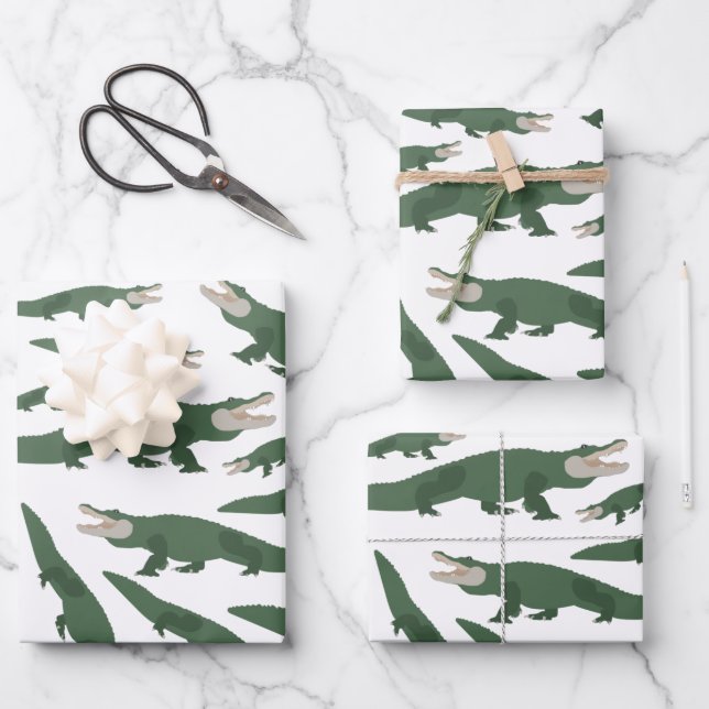 Hoja De Papel De Regalo Patrón de cocodrilo de lagrima (Anverso)