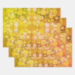 Hoja De Papel De Regalo Patrón de color de agua salada de abstracto floral