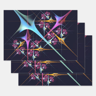 Hoja De Papel De Regalo Patrón de color de arte de color rosa floral moder