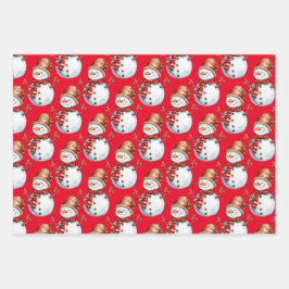 Hoja De Papel De Regalo Patrón de color de nieve y árbol de Navidad