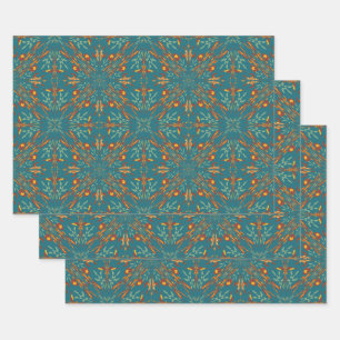 Hoja De Papel De Regalo Patrón de colores de rayos solares dorados del sur