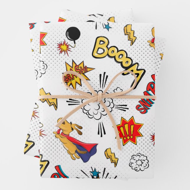 Hoja De Papel De Regalo Patrón de Cómic  (In situ)