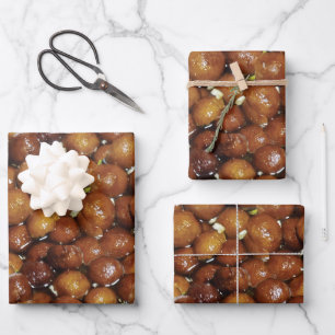 Hoja De Papel De Regalo Patrón de comida dulce Gulab Jamun
