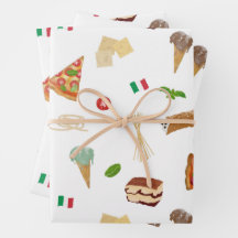 Patrón de comida italiana Pizza Pasta Tiramisu