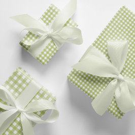 Hoja De Papel De Regalo Patrón de comprobación de Gingham verde claro clás