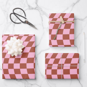 Hoja De Papel De Regalo Patrón De Comprobación Retro Tablero De Tablero De