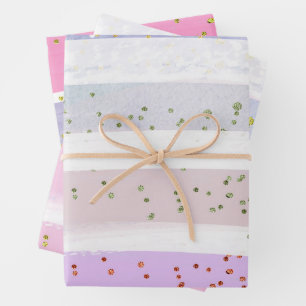 Hoja De Papel De Regalo Patrón de confetán de color de agua