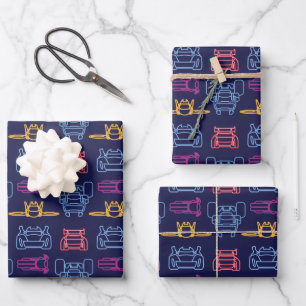 Hoja De Papel De Regalo Patrón de contorno de neón Batllantas™