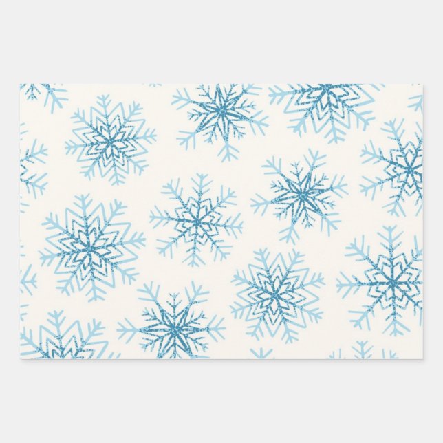 Hoja De Papel De Regalo Patrón de copo de nieve (Anverso)