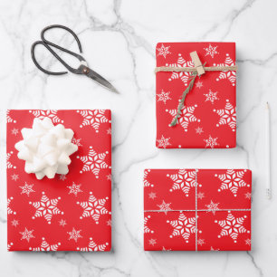 Hoja De Papel De Regalo Patrón de copo de nieve, copos de nieve blancos, n
