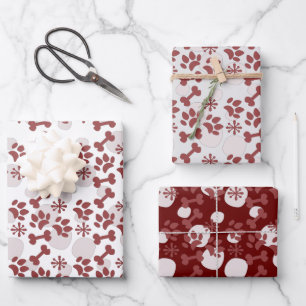 Hoja De Papel De Regalo Patrón de copo de nieve de Mascota de gato de perr