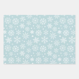 Hoja De Papel De Regalo Patrón de copos de nieve azules