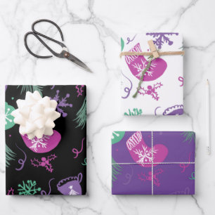 Hoja De Papel De Regalo Patrón de Copos de Nieve de Navidades Cuidados