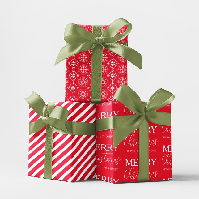 Hoja De Papel De Regalo Patrón de copos de nieve sencillos y simples para  (Cute Christmas snowflake pattern wrapping paper with simple festive winter holiday design.)