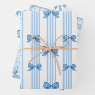 Hoja De Papel De Regalo Patrón de coqueta de barrido azul