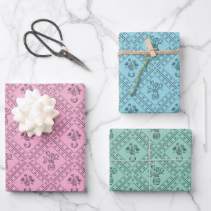 Hoja De Papel De Regalo Patrón de Coquette floral suave y colorido de prim