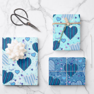 Hoja De Papel De Regalo Patrón de corazones coloridos